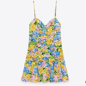 Printed Draping Dress From Zara